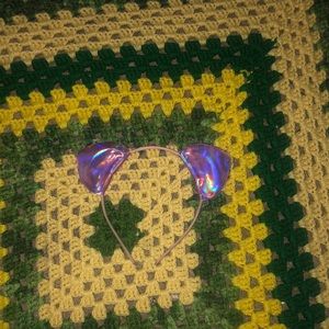 Pink holographic pig ears